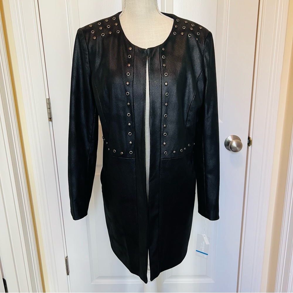 NEW INSIGHT TEXTURED FAUX LEATHER JACKET - Picture 4 of 13